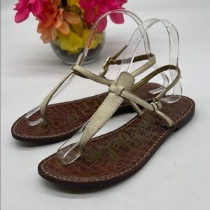 Sam Edelman Cream and Brown Sandals Minimalist Design Size 7 MCS8059N
